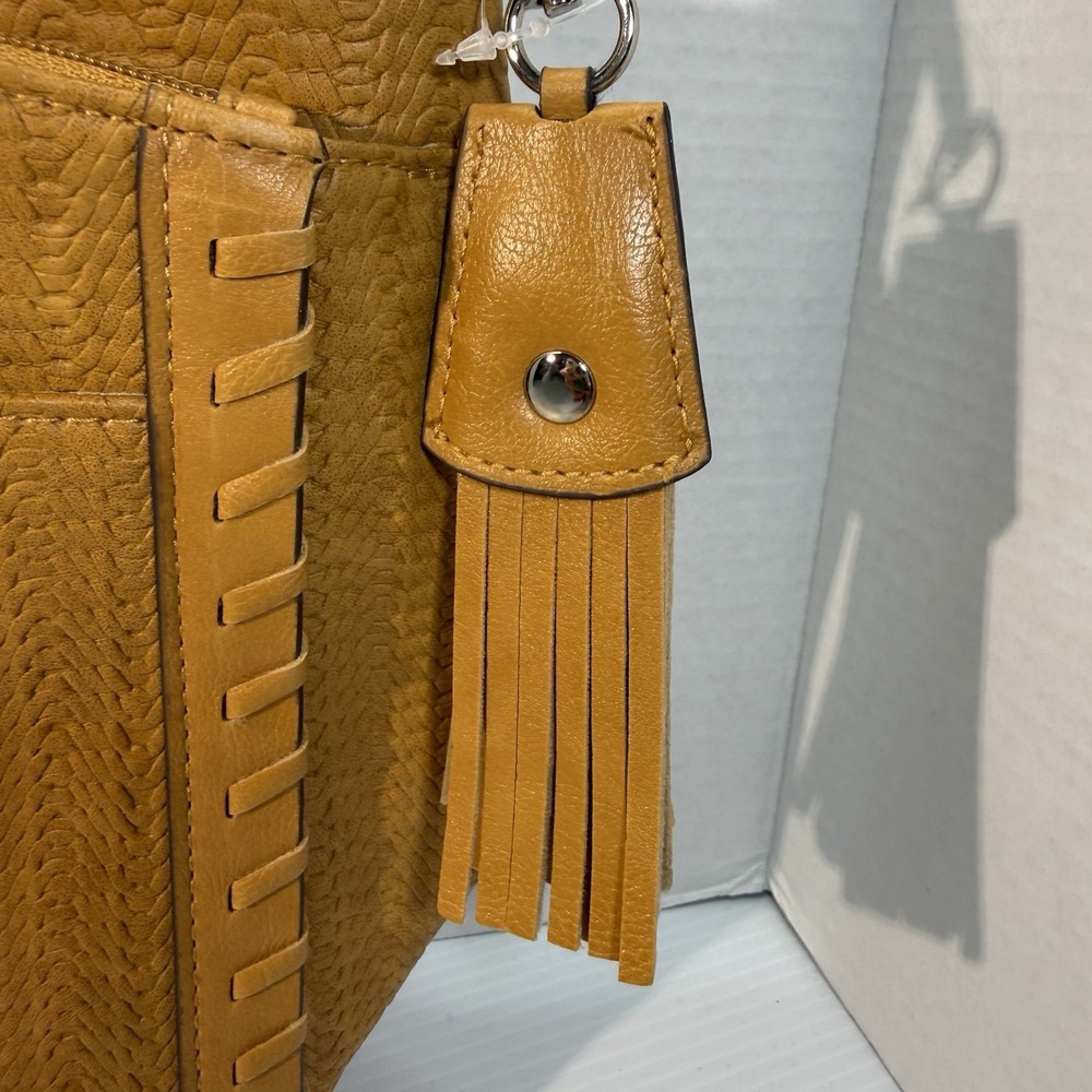 Rosetti Tan Shoulder Bag Faux Leather Zip Compartments Everyday Hobo Purse - Picture 3 of 14